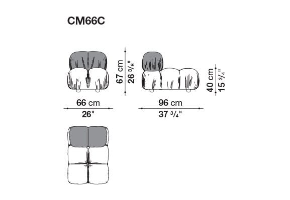 Модульный кожаный диван capitonné B&B Italia Хамелеонда ARCH-00127086 - Вид №5