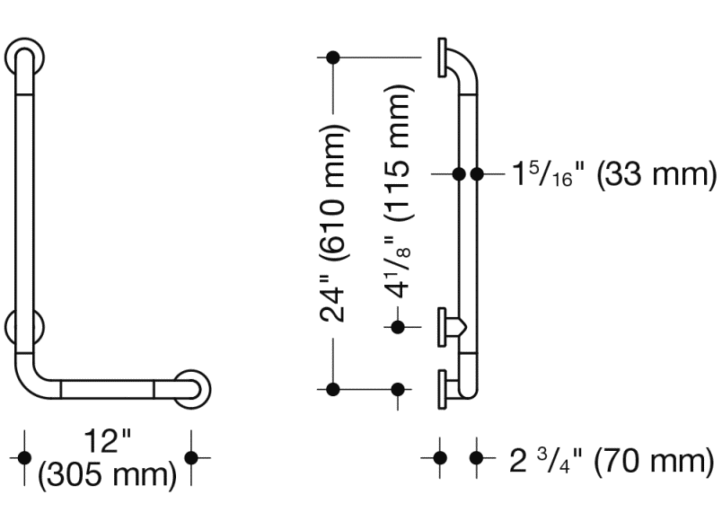 801.22BUS100 угловая ручка (ада) HEWI USA Produkte  - Вид №4