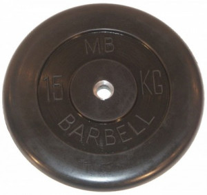 Диск обрезиненый черный mb barbell mb26-15 MB Barbell