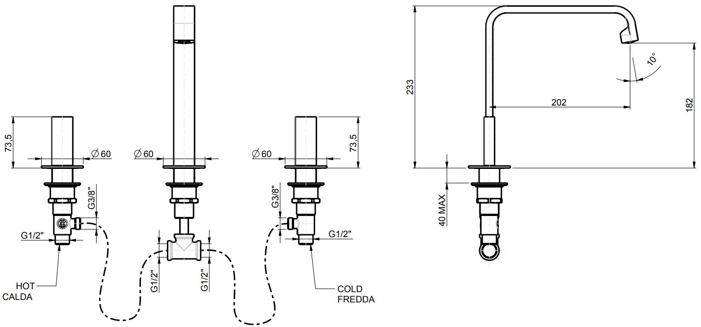 Rubinetterie Frattini Смеситель для умывальника с высоким изливом Vita sun-id-1413167 - Вид №5