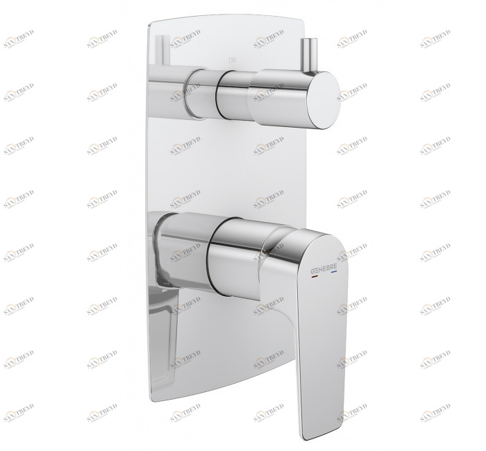 GENEBRE 64117 32 45 66 Встраиваемый однорычажный смеситель с керамическим переключателем на 2 направления 