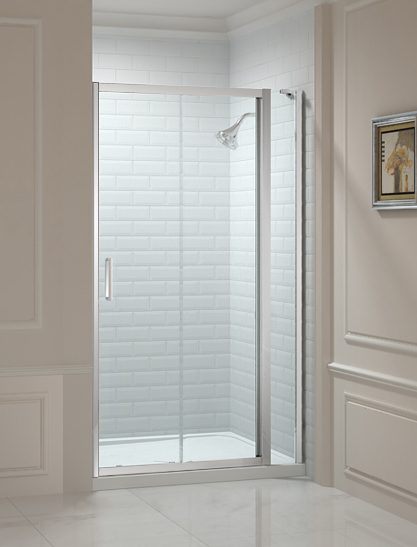 Дверь душевая для установки с боковой панелью M88271P2H Merlyn 8 Series Хромированный - Вид №1