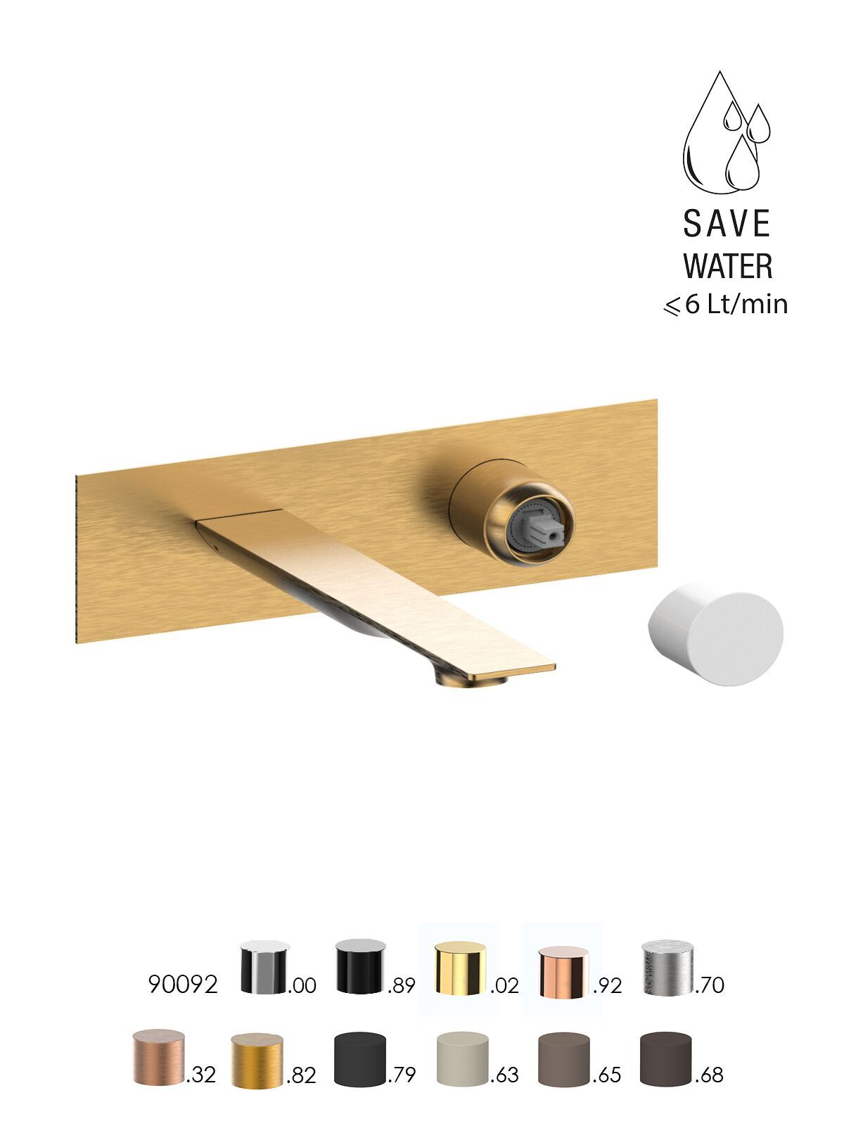 Смеситель для раковины с ограничителем расхода с пластиной Rubinetterie Frattini Narciso S ARCH-00138344 - Вид №4