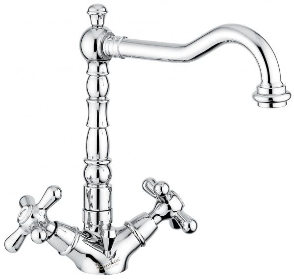 12613BO Смеситель Deco Old с донным клапаном для раковины, цвет белый-золото EMMEVI Decò old