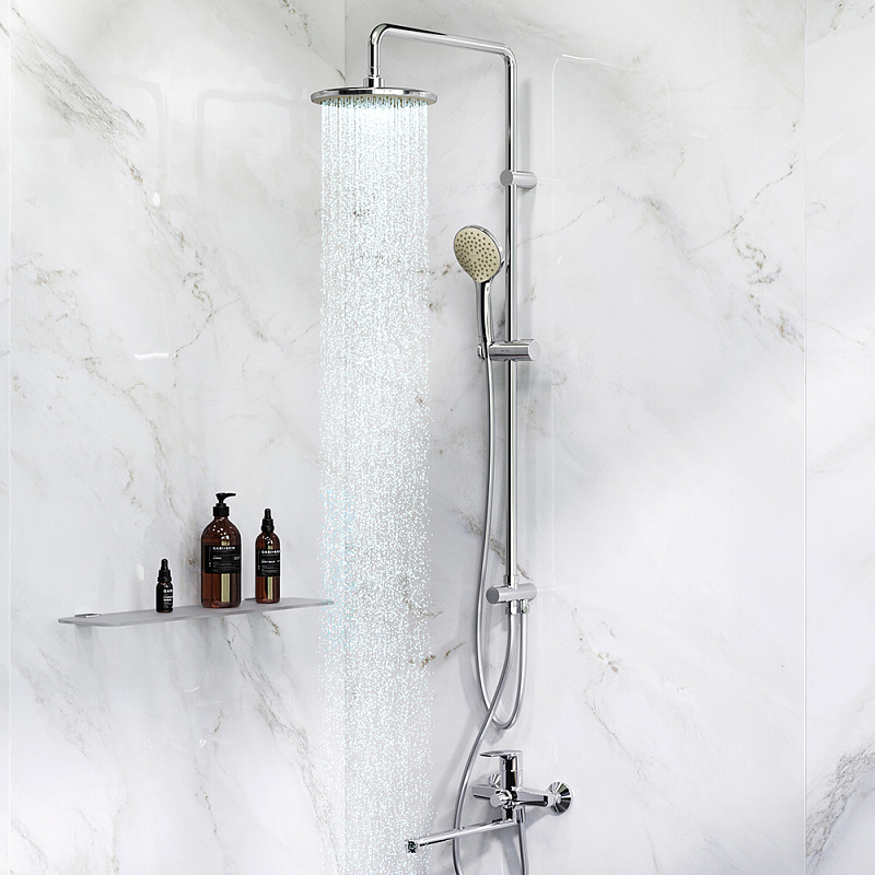 F40890A94 Набор : душевая система смеситель для ванны/душа излив 320 мм хром шт. AM.PM Gem - Вид №1