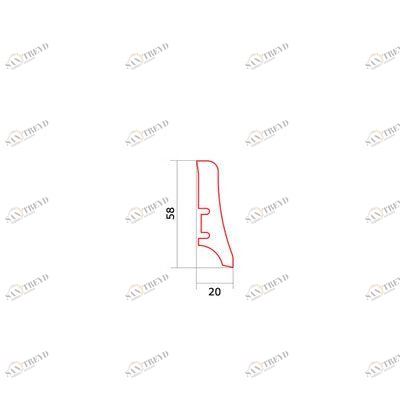 Плинтус Barlinek Терра Шпонированный Дуб (Гладкая) 2200х58 мм 1010000125
