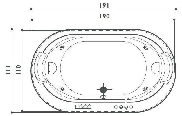 Jacuzzi® Встраиваемая овальная гидромассажная ванна Opalia sun-id-1393715 - Вид №1