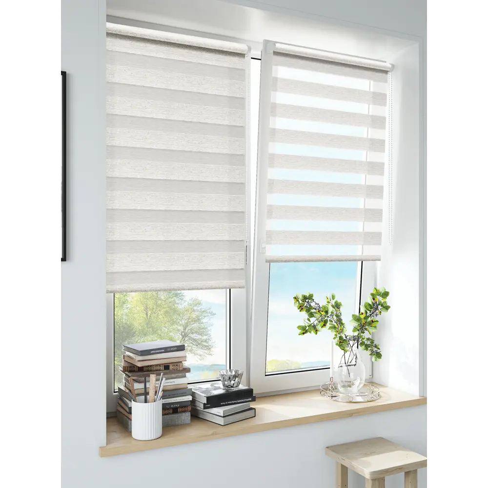 Штора рулонная день-ночь Valencia 40x160 см кремовая MIAMOZA Коллекция 2024г STLM-2107303 - Вид №3