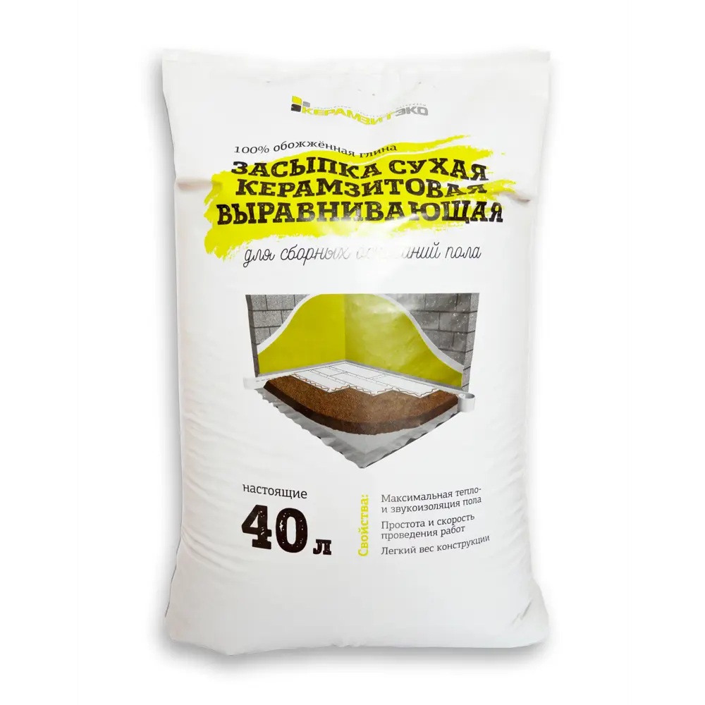 КЕРАМЗИТЭКО - Керамзитовая засыпка для утепления и выравнивания 2-5 мм 84226132 STLM-0047161