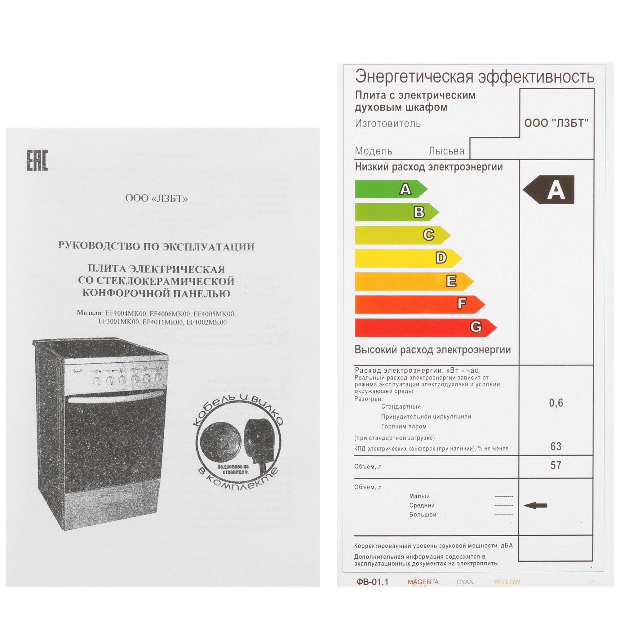 5305717 Электрическая плита Лысьва EF4002MK00 желтый STDN-0045857 - Вид №9