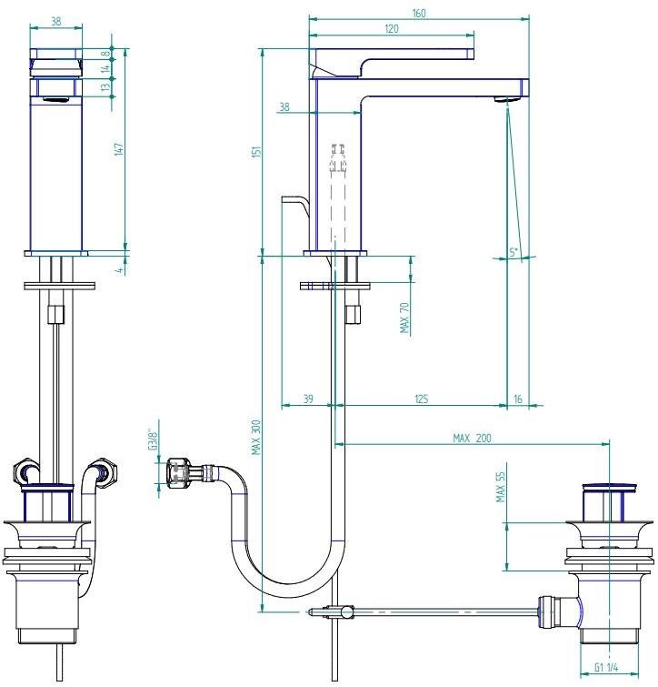 ZAZZERI Смеситель для умывальника Qquadro sun-id-1456089 - Вид №6
