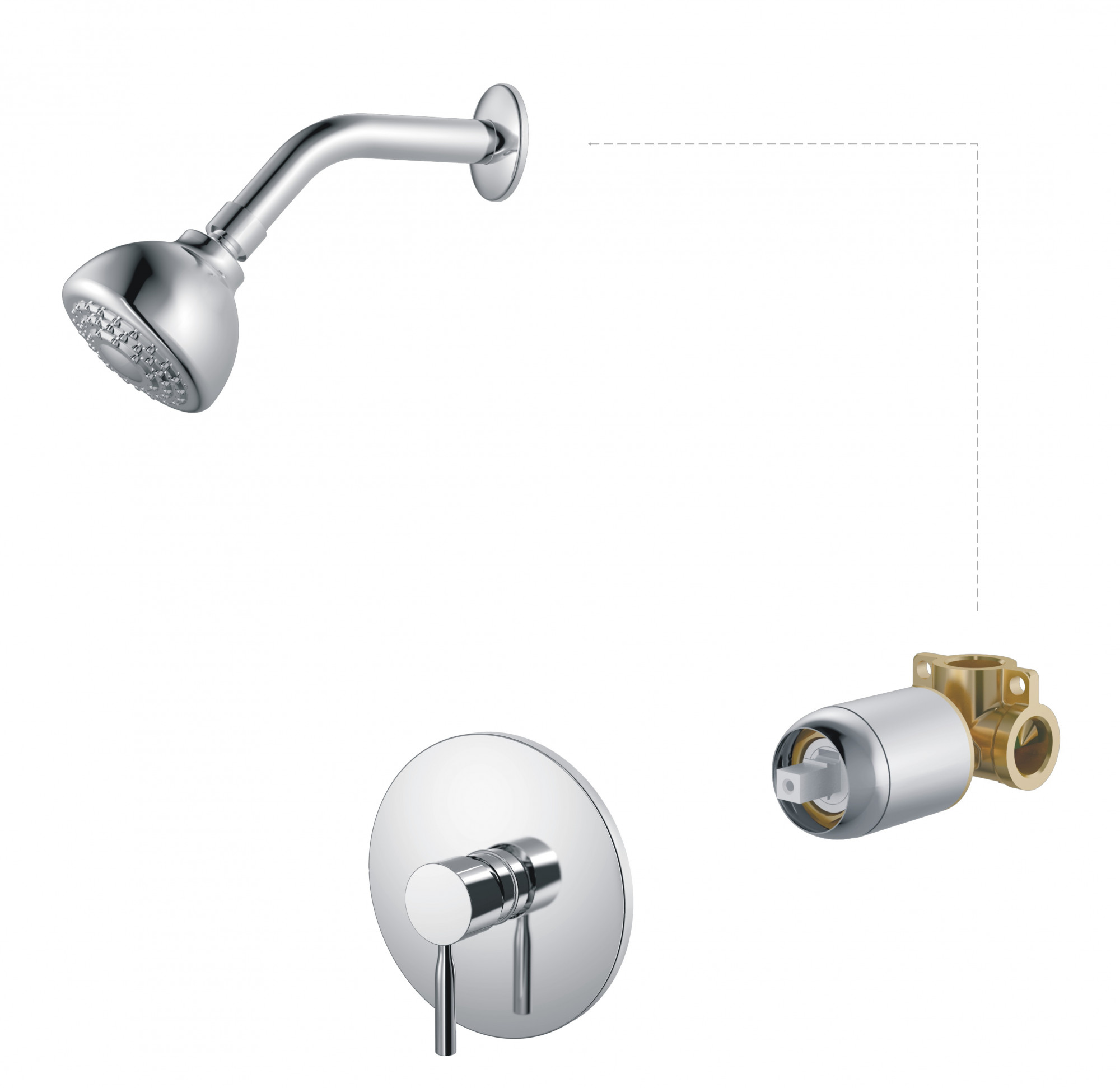 HB80088 Встраиваемая душевая система , хром Haiba 