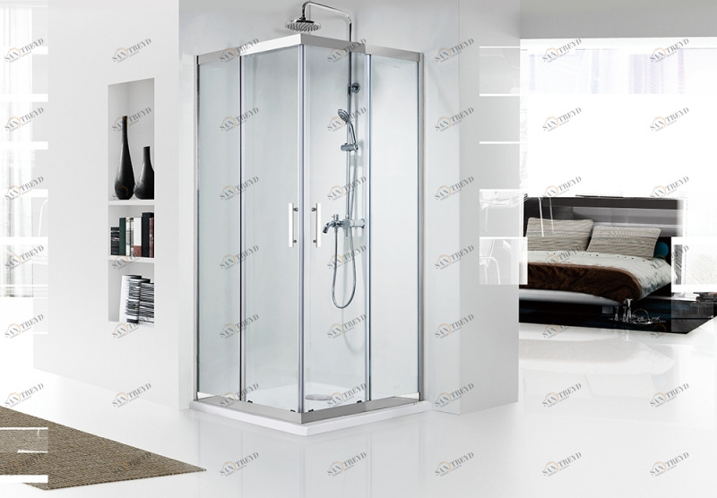 Душевое ограждение (без поддона) с двумя раздвижными дверьми STREAM BS090.2204S bravat