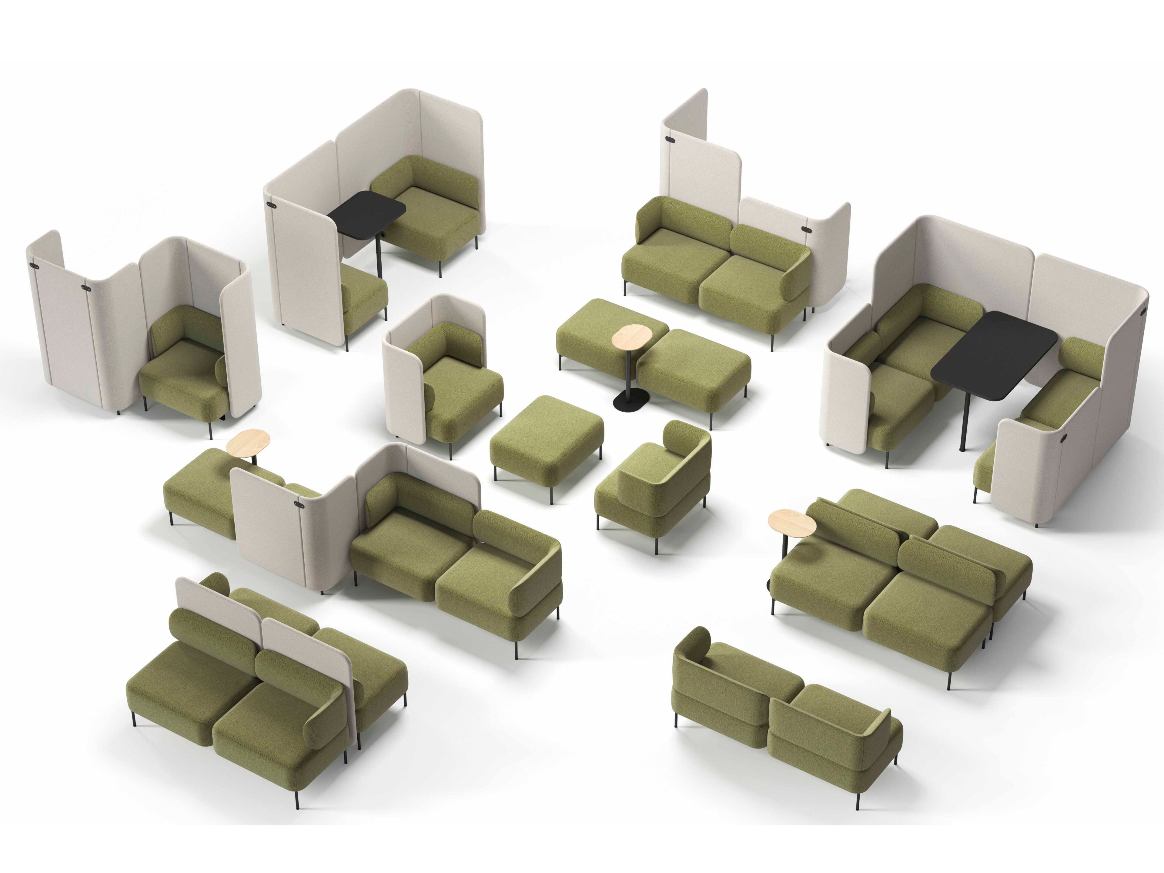 Модульная скамья из ткани SITLOSOPHY® Berirama ARCH-00033780 - Вид №3