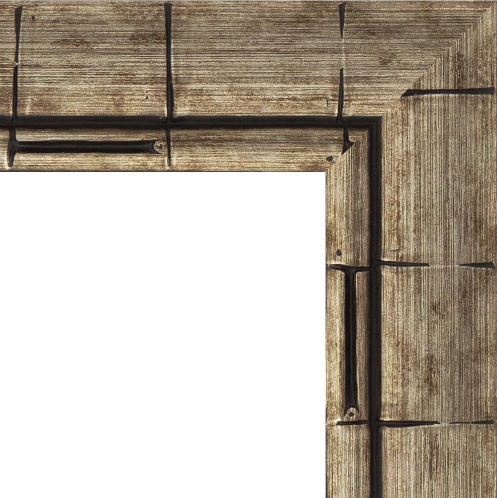 BY 1126 Зеркало с фацетом в багетной раме - серебряный бамбук 73 mm EVOFORM Exclusive - Вид №4