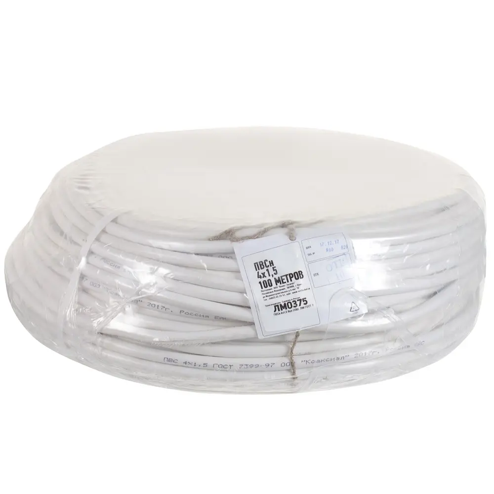 Провод Камит ПВС 4x1.5 100 м ГОСТ цвет белый STLM-2116214 - Вид №4