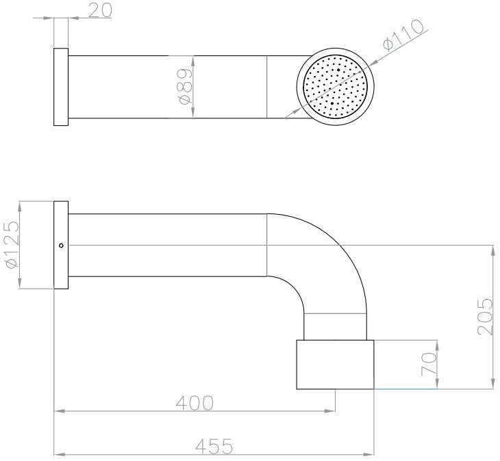 JEE-O Настенная лейка для душа из стали Soho 700-6900/2/8/9 - Вид №3