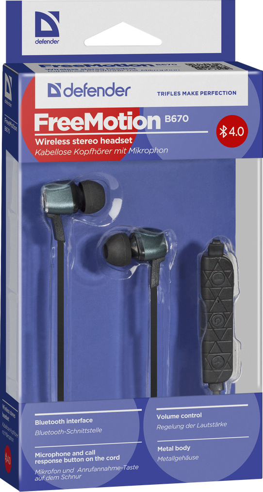 63670 беспроводная гарнитура freemotion b670 черный, вставки, bluetooth Defender Santreyd  - Вид №8