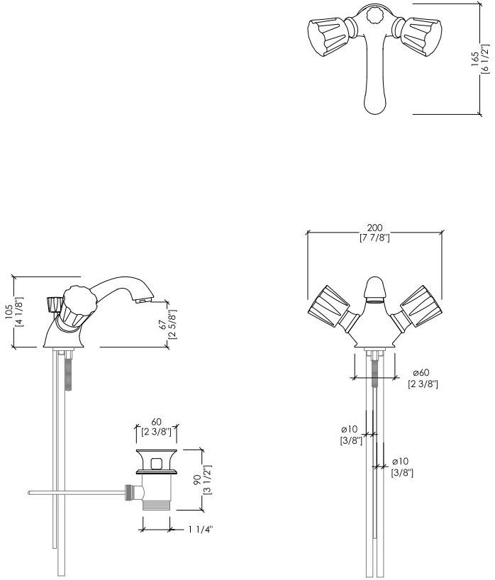 Devon&Devon Смеситель для раковины на столешницу, одно отверстие Black morris Ddmrbl310cr - Вид №1