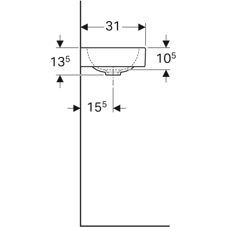 124053000 Раковина Geberit iCon с полочкой Geberit  - Вид №4