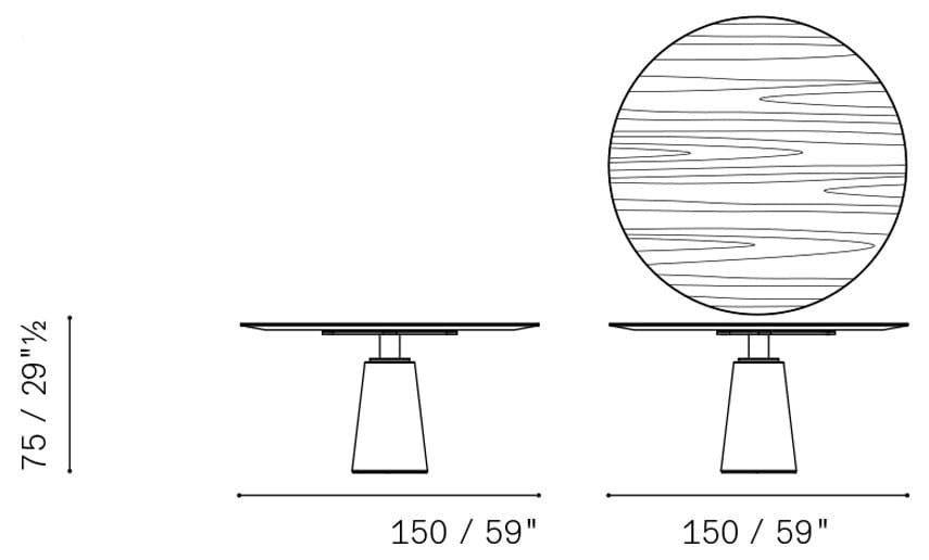 Круглый обеденный стол Poltrona Frau коллекция-столы и стулья ARCH-00034648 - Вид №2