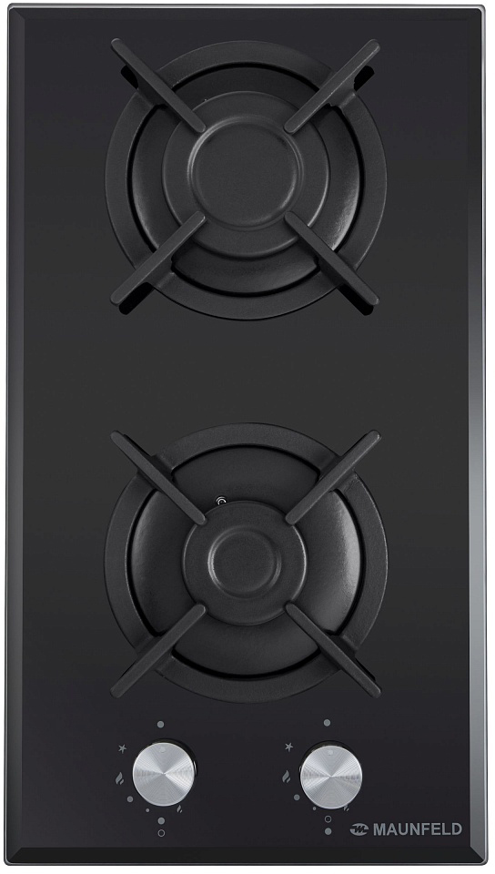 EGHG.32.1CB/G Газовая панель / домино, • тип: газовая 30см • тип установки: независимая • управление: фронтальное, переключатели поворотные • нагревательный элемент: конфорка, 2шт • мощность конфорок, вт: 2600, 1700 • материал исполнения: жаропрочное стек Santreyd 