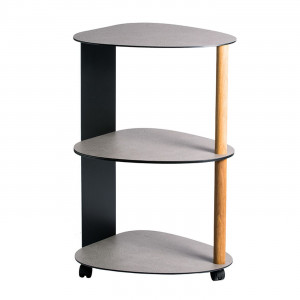 98833 Hippo anthracite-grey журнальный столик трехъярусный 39х44х72см;LIND DNA