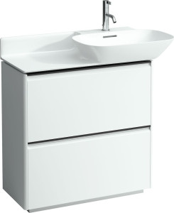 H4030041102601 Шкафчик для раковины, напольный, 2 ящика, ручка черный алюминий LAUFEN PRO