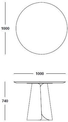 HMD INTERIORS Круглый обеденный стол из фанерованной древесины sun-id-1369487 - Вид №3