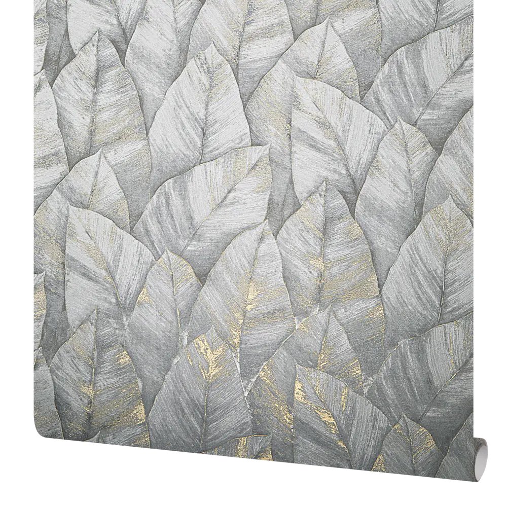 ATELIERO Lagun - флизелиновые обои серые с растительным узором 89395969 STLM-1575458