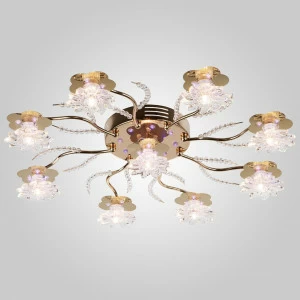 Потолочная люстра Eurosvet 4831/9 золото/синий+красный+фиолетовый EUROSVET ДИЗАЙНЕРСКИЕ 182494 Золотой