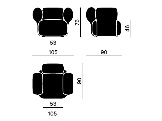 Тканевое кресло с подлокотниками Kastel Klipper ARCH-00077776 - Вид №4