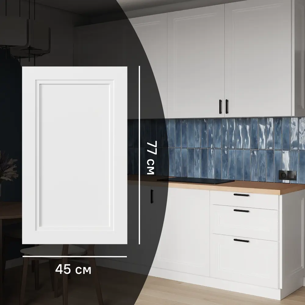 KONSENSA Фальшпанель Котлас белая для кухни с филенкой 89387738 STLM-1574921