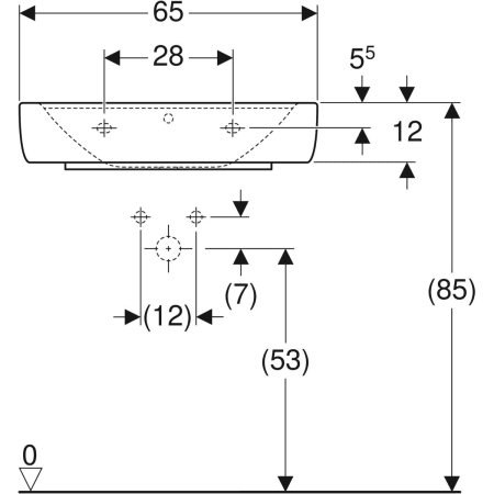 225161000 Накладная раковина Geberit Renova Plan Geberit  - Вид №16
