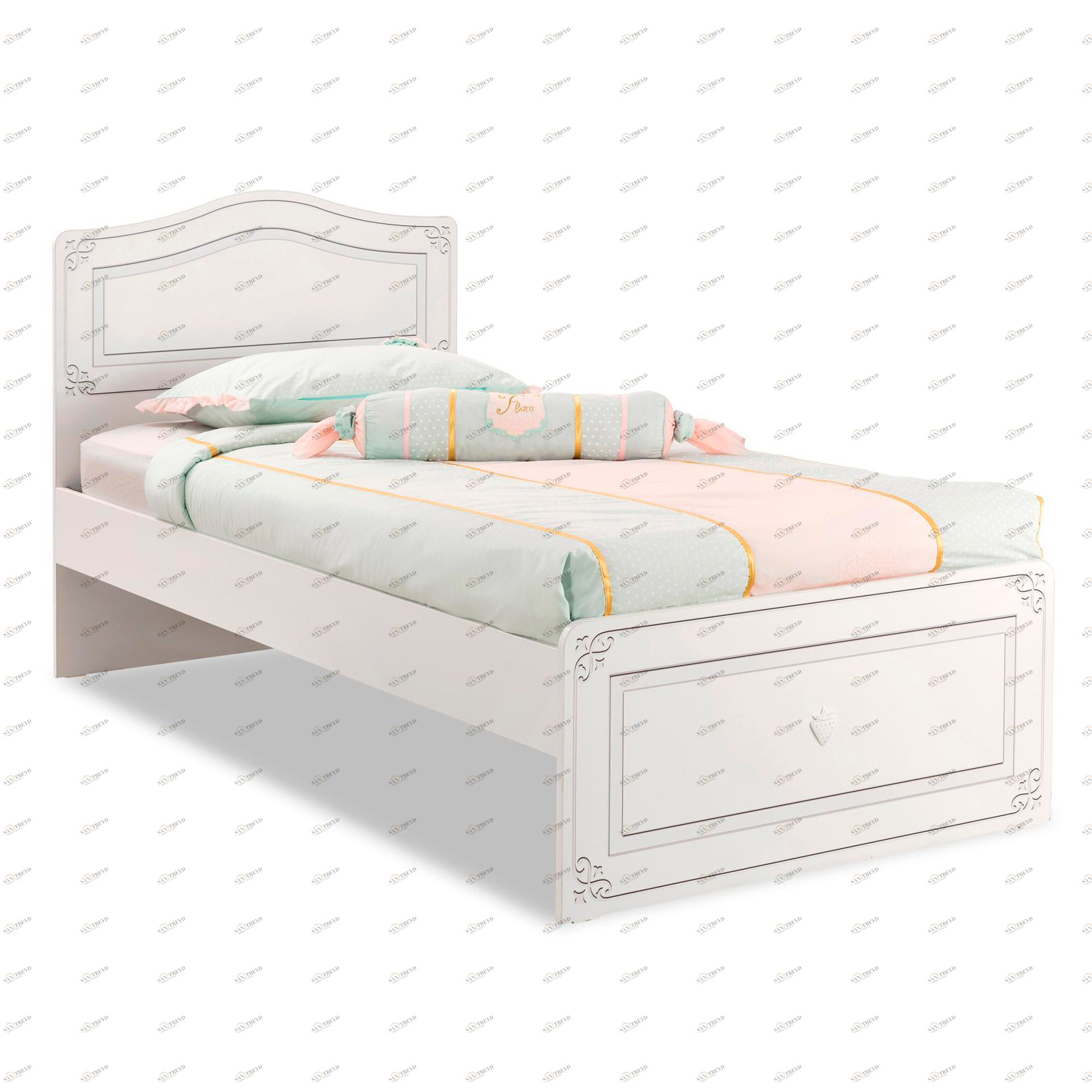 Кровать белая односпальная 100х200 см Selena CILEK SELENA 00-3832309 Белый Santreyd