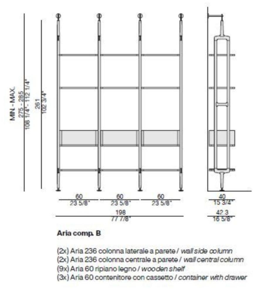 Porada Модульный книжный шкаф ясеня с ящиками Nineteen sun-id-1387246 - Вид №6