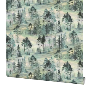 Обои флизелиновые Elysium Сосновый бор бирюзовые 1.06 м Е89204