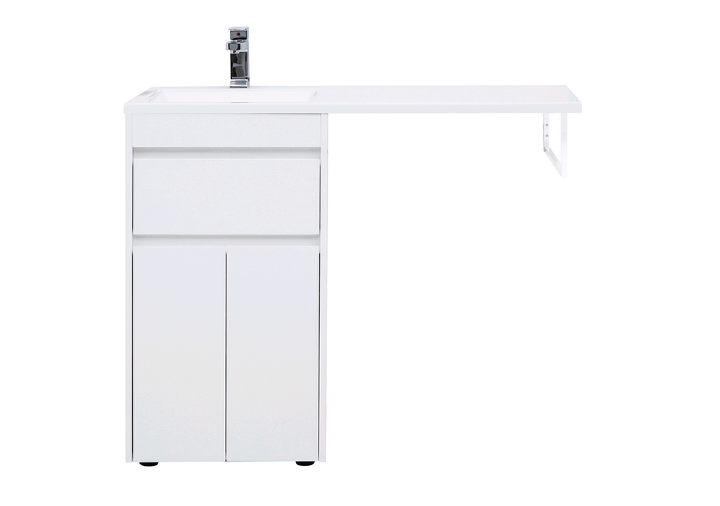 Тумба с раковиной Aquanet Токио 110 L белый (подвесная, 1 ящик) 0023691500235497 - Вид №7