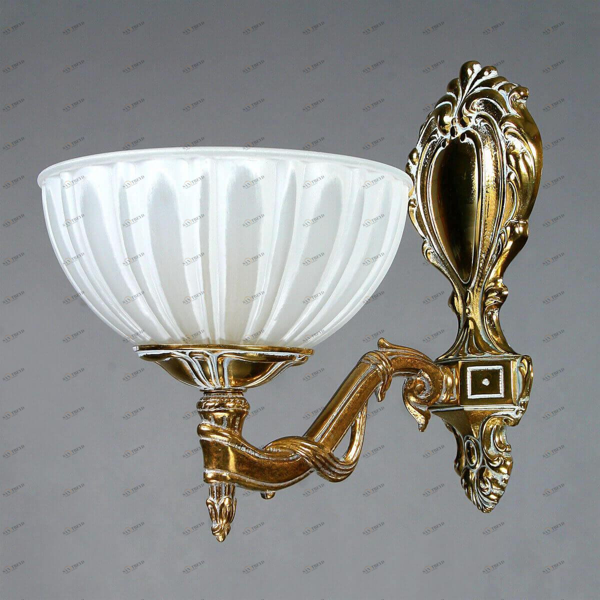 Бра настенное белое с золотым Ambiente Navarra 02228/1 WP AMBIENTE NAVARRA 00-3927916 Белый;золото 