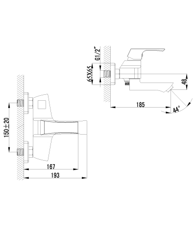 LM4514C Смеситель Unit для ванны LEMARK UNIT - Вид №1