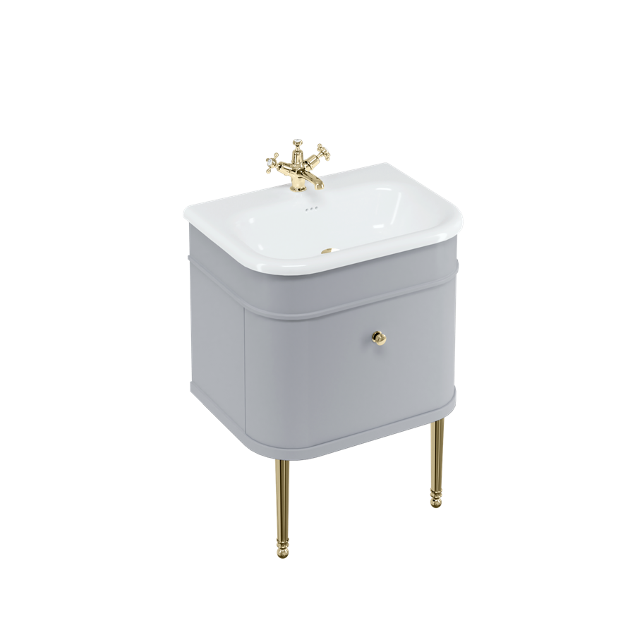 Burlington Chalfont Chalfont 650мм Тумбочка с одним выдвижным ящиком - Классический серый без ног (настенный) CH65G  - Вид №4