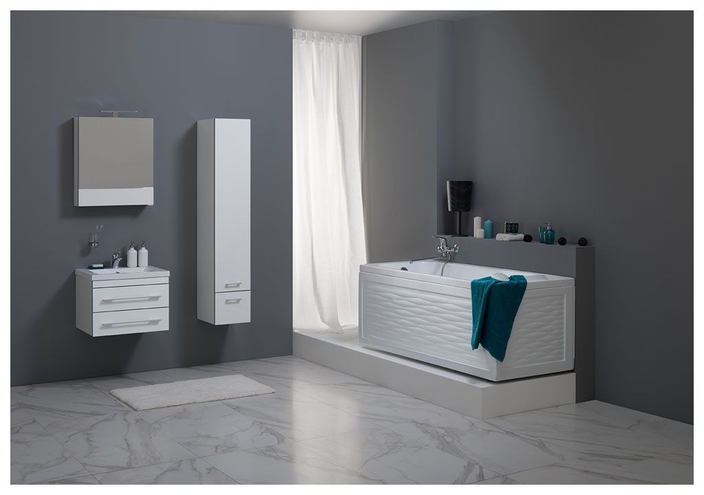 Тумба под раковину Aquanet Верона 58 белый (подвесная 2 ящика) sun-id-270471 - Вид №2