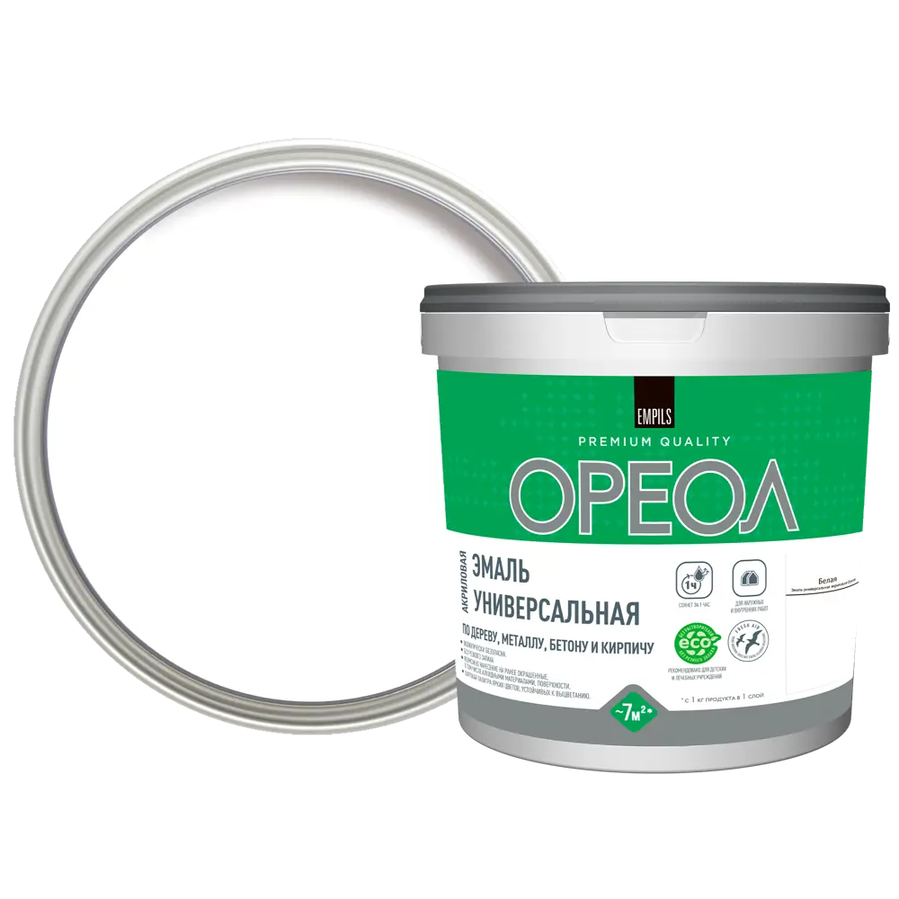 Эмаль универсальная Ореол матовая цвет белый 1.1 кг STLM-2018703