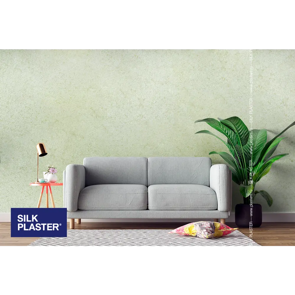 Жидкие обои Silk Plaster Absolute А208 0.7 кг цвет фисташковый пастельный STLM-2198371 - Вид №3