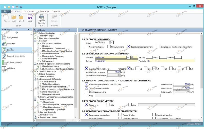 EDILCLIMA Программное обеспечение для документации по техническому обслуживанию sun-id-1374197
