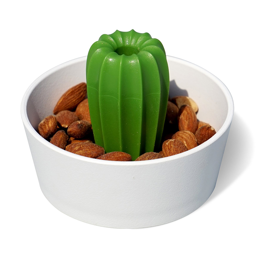 QL10284-WH-GN Миска для снеков cacnuts, белая с зеленым Qualy 