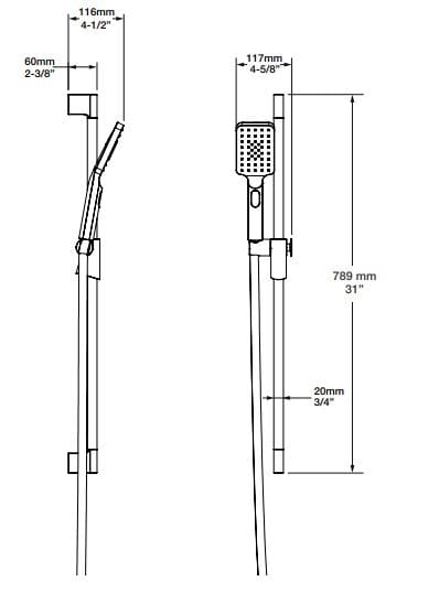 Набор термостатических встраиваемых ванн с ручным душем BARIL Petite B04 ARCH-00078520 - Вид №3