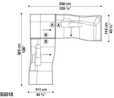 B&B Italia Модульный угловой диван из ткани Bend sun-id-1444225 - Вид №37