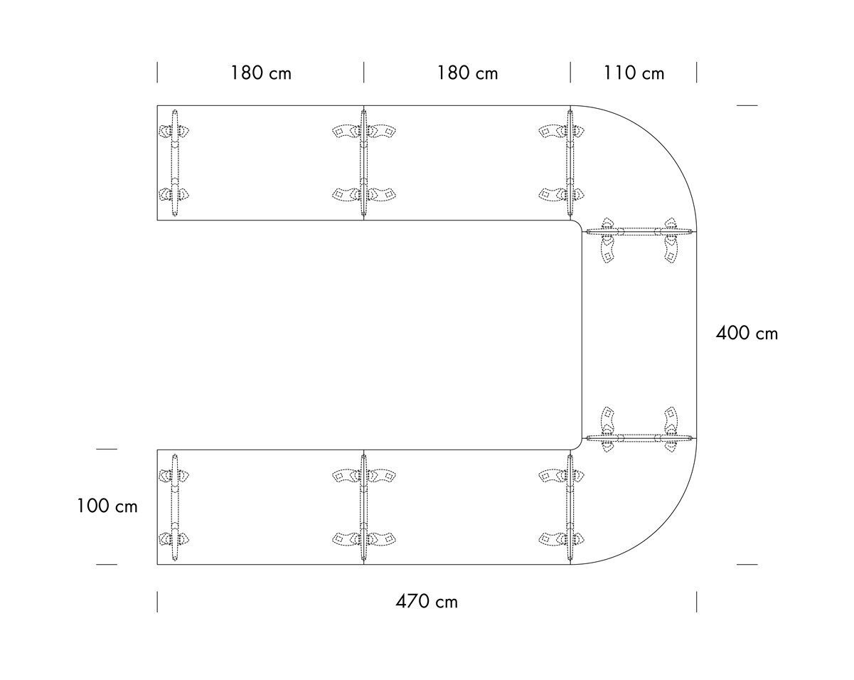 Модульный стол для совещаний из алюминия и дерева THONET 1750 ARCH-00108791 - Вид №6