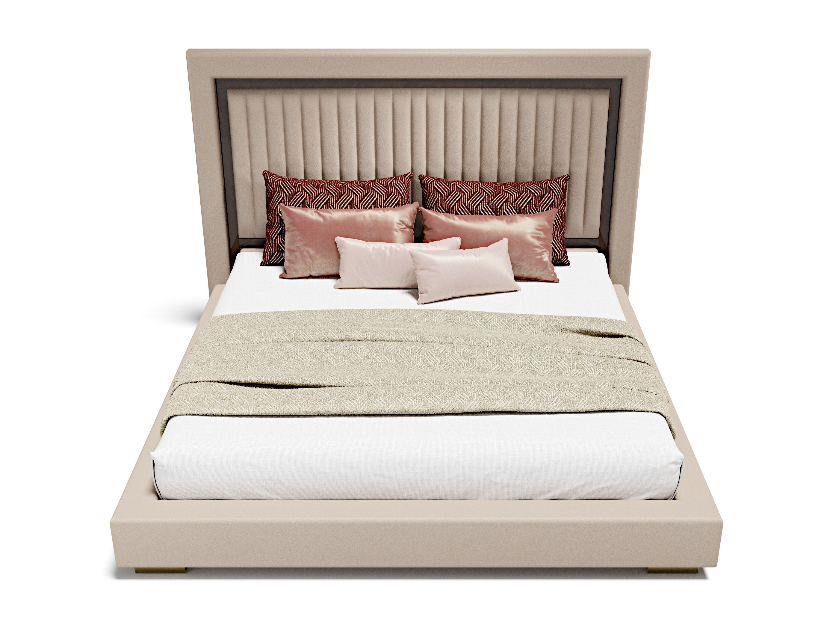 Кожаная двуспальная кровать с мягким изголовьем Capital Collection KLASS .24 ARCH-00008238